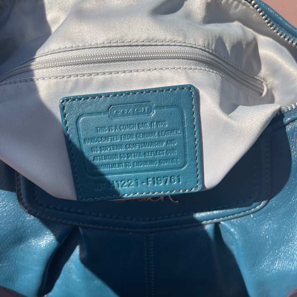 Coach Teal Leather Shoulder Bag Set - Picture 5 of 6